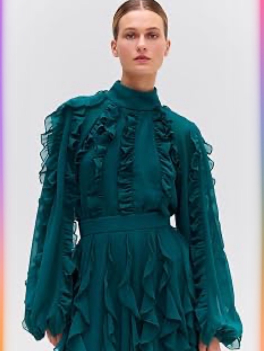 PatBO Ruffle Long-Sleeve Top